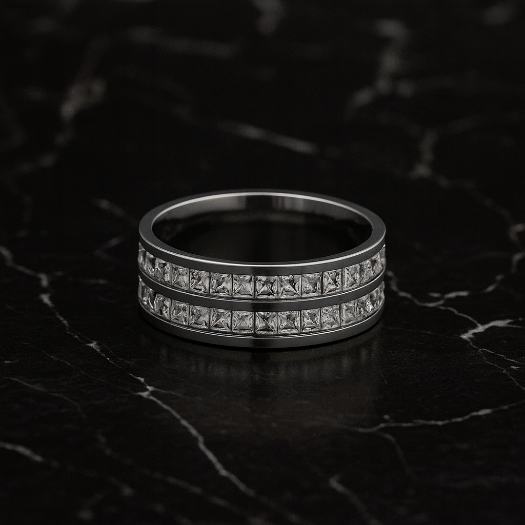 Double Studded Band Ring